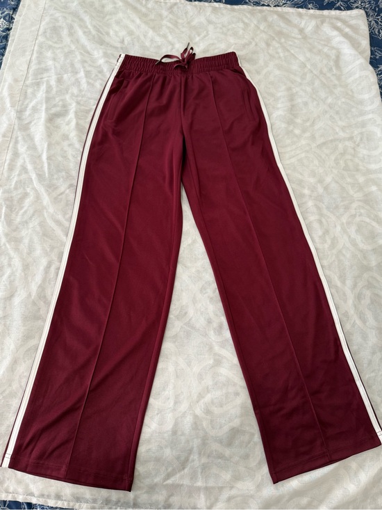 Tapata Pants - Women's Maroon Track Pants with Side Stripe - Brand Unspecified